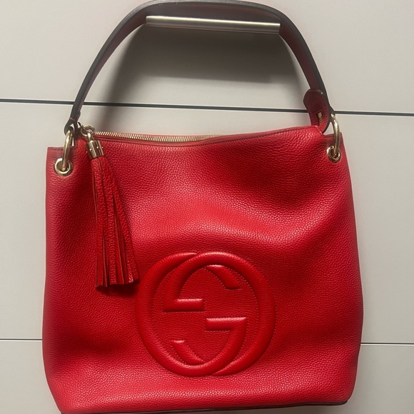 Gucci Soho Convertible Hobo Leather Large Red - Picture 11 of 13